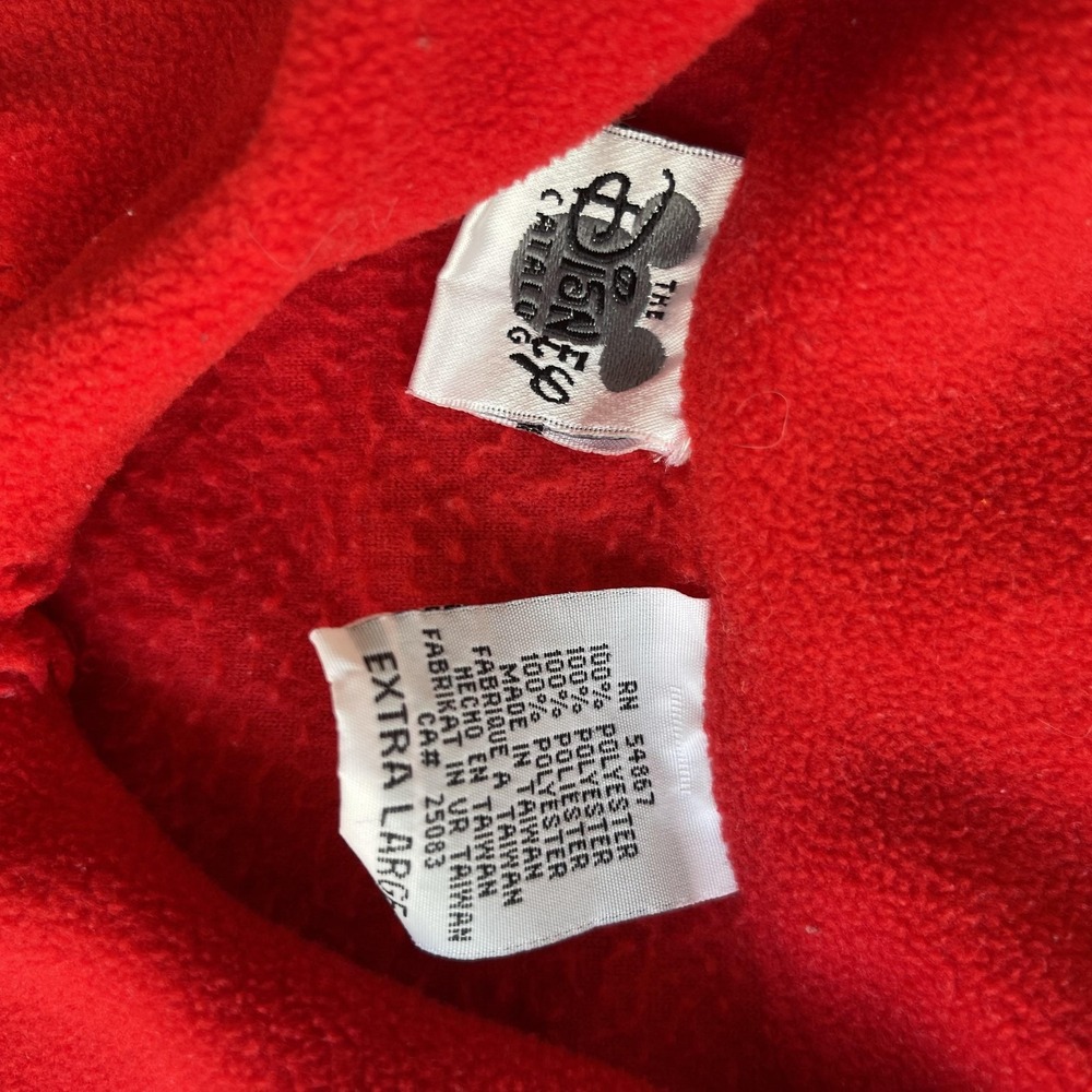 Vintage Disney Winnie The Pooh Tunic Womens XL Red Fleece Button Up Shirt Top - Picture 2 of 9